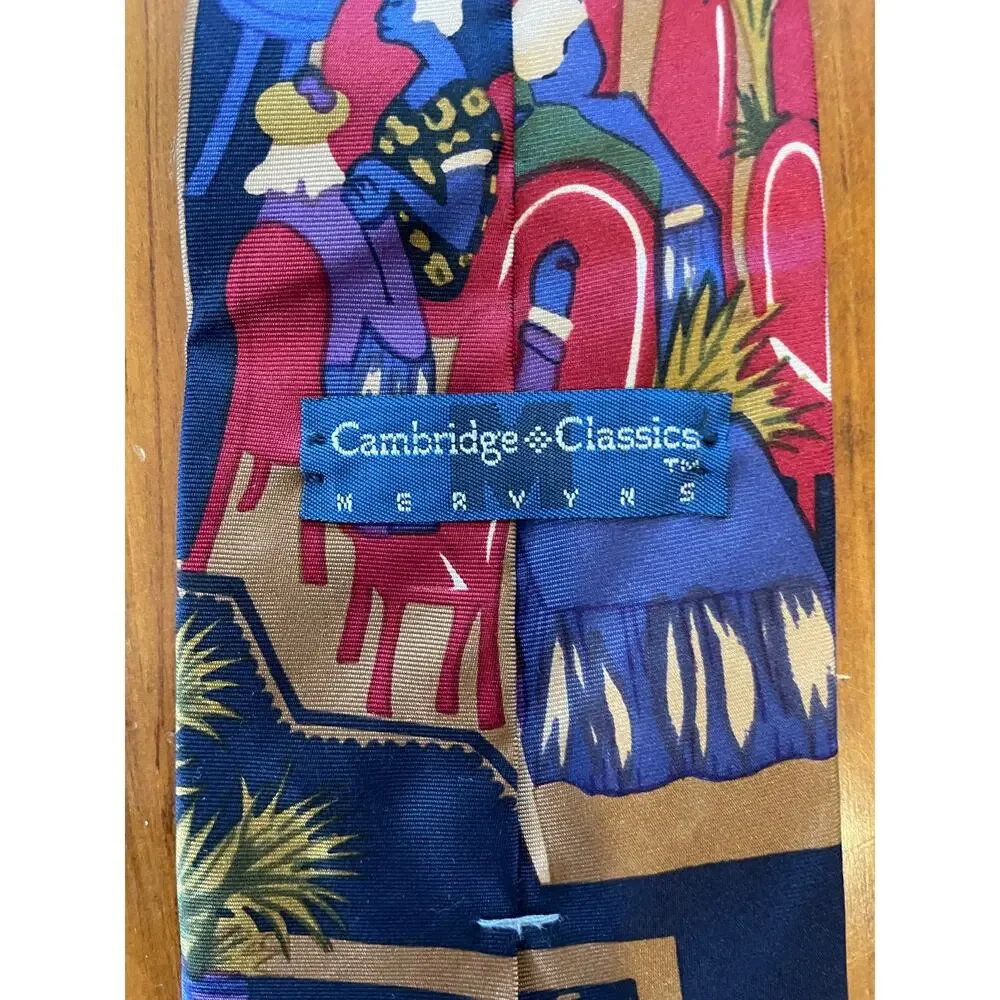 Cambridge Classics -Mervyns Neck Tie All Italica Silk Made inUSA People Abstract